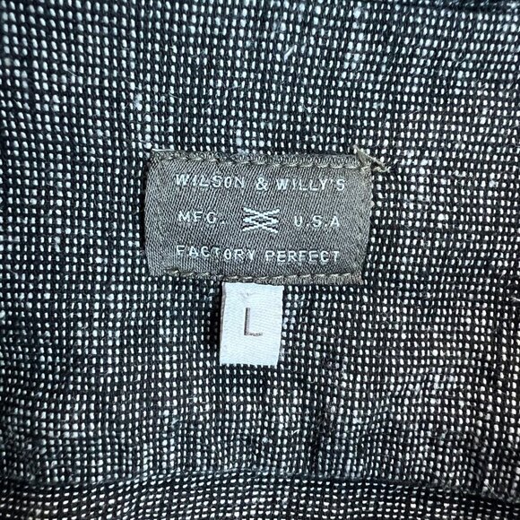 Wilson & Willy's Shirt Mens Large Gray Button Up Long Sleeve Woven Cotton USA L - Picture 10 of 12